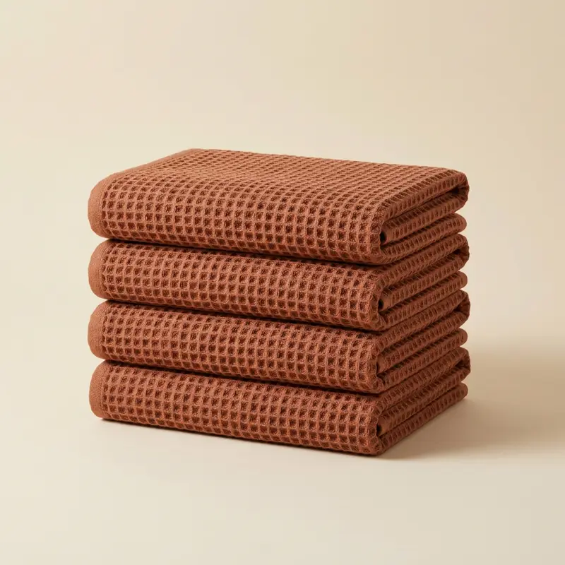 Arden waffle bath towels, set of 4 in Clay