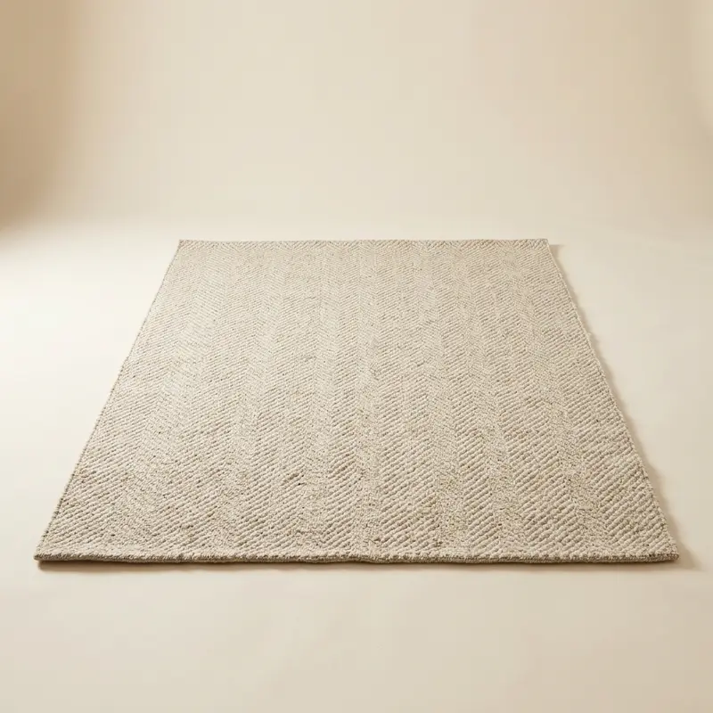 Ashby flatweave wool rug in Oat herringbone