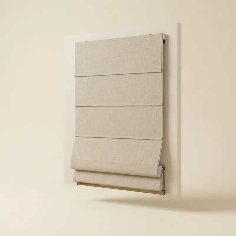 Ashby linen roman shade in Oat
