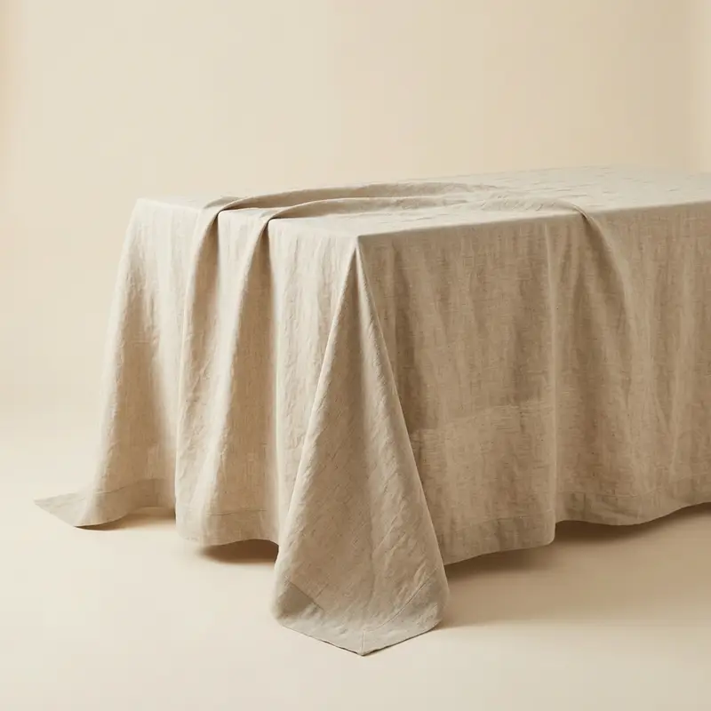 Ashby linen tablecloth in Oat