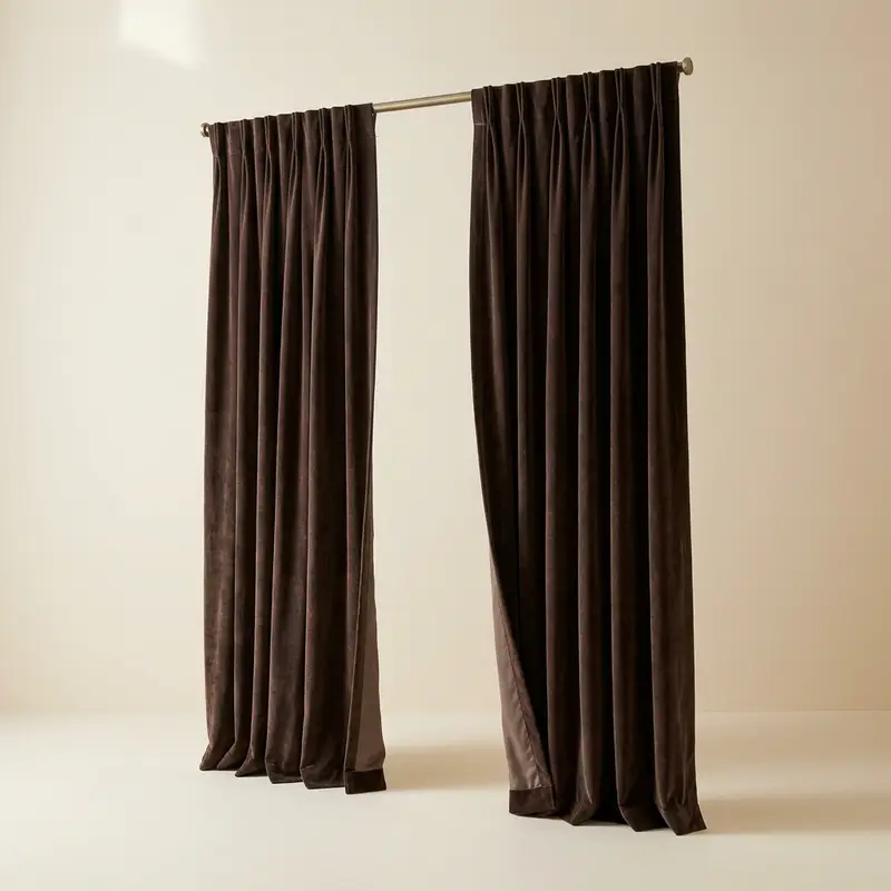 Dunmore velvet blackout curtains, pair in Espresso