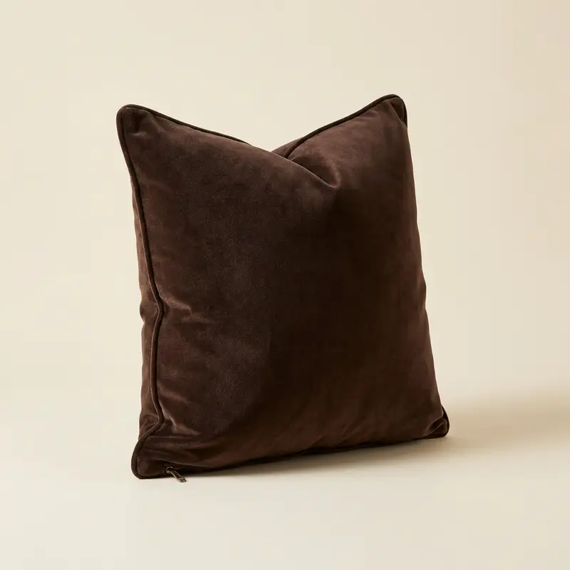 Dunmore velvet cushion in Espresso