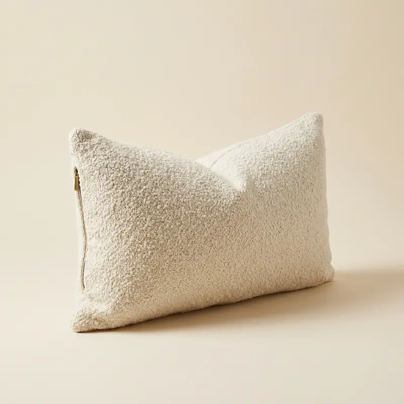 Ellery bouclé lumbar cushion in Cream bouclé
