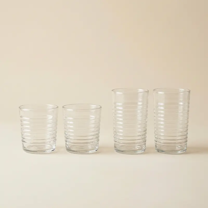 Ellis ribbed tumblers, set of 4 in Clear