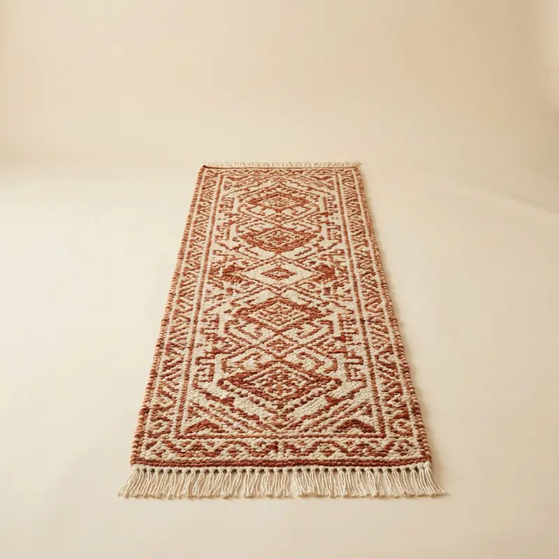 Fenn wool runner in Cream / rust