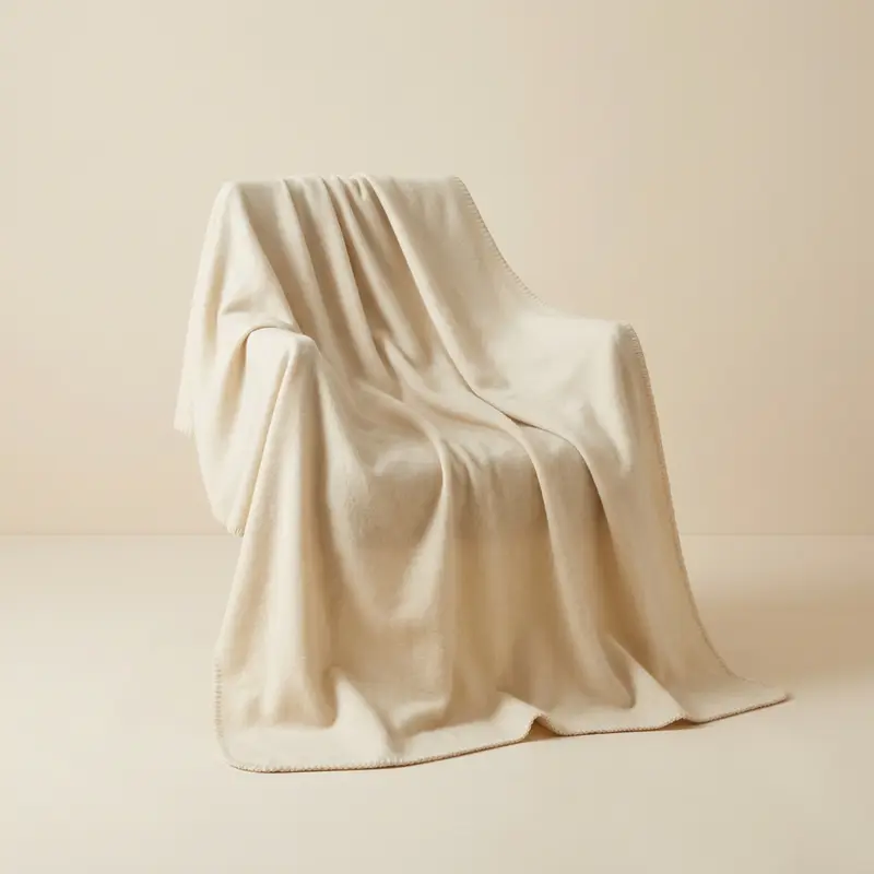 Kestrel wool bed throw in Cream