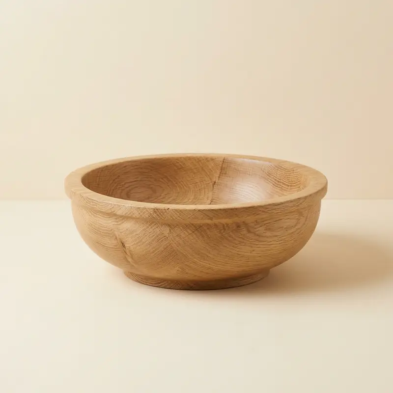Linden turned oak salad bowl in Natural oak