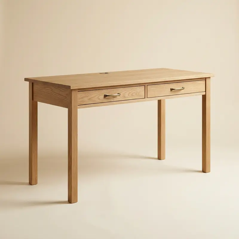 Linden oak writing desk in Natural oak