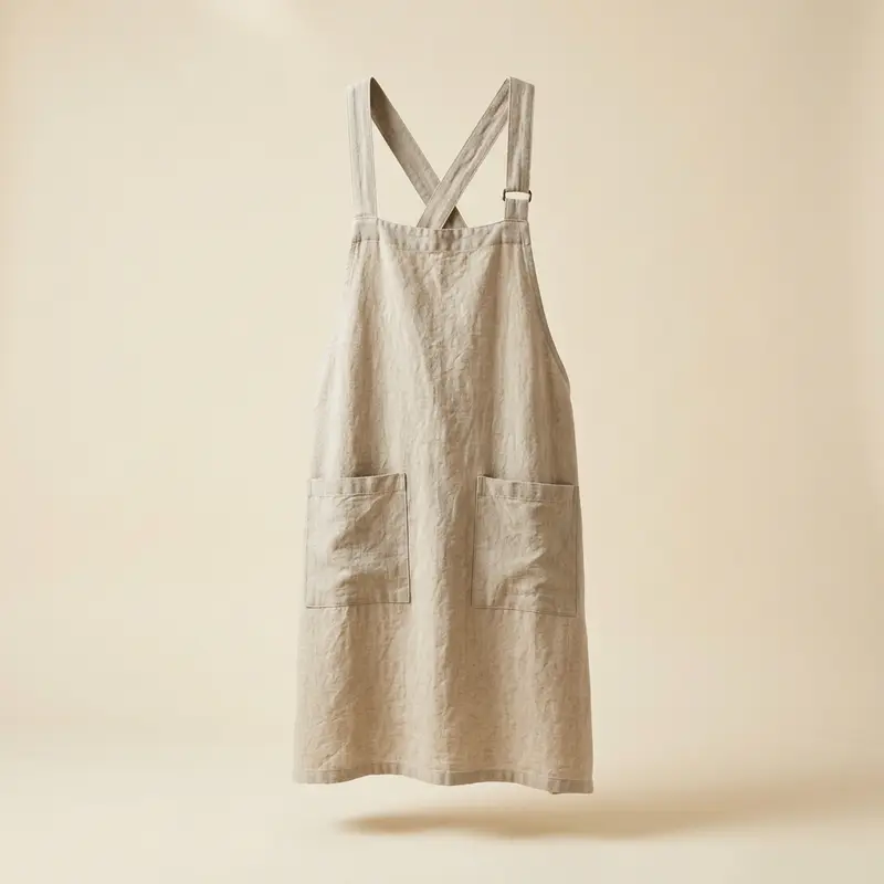 Mere linen apron in Oat