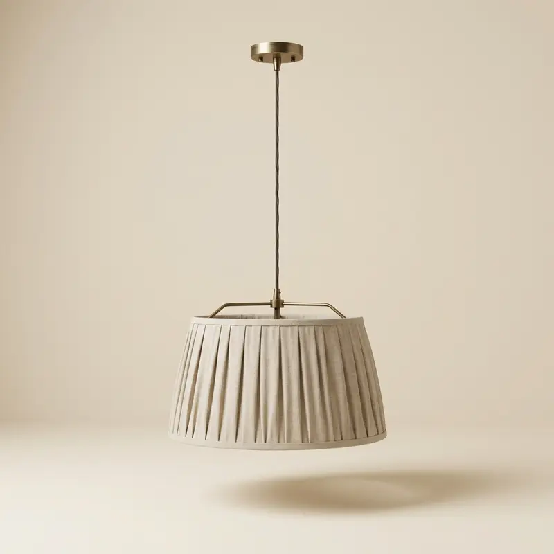 Mere pleated linen pendant in Oat