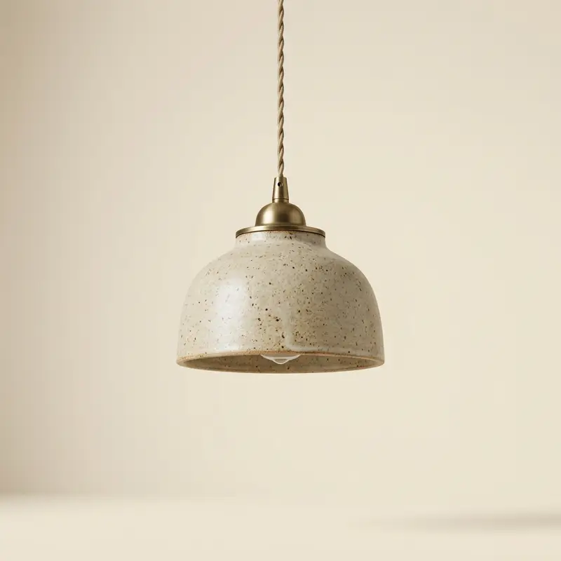 Oriel stoneware pendant in Oat glaze