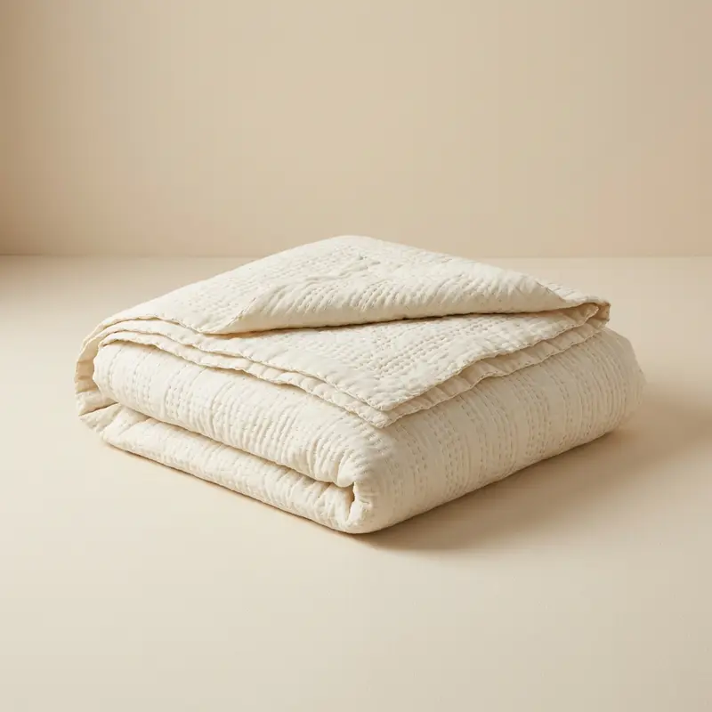 Oriel cotton voile quilt in Cream