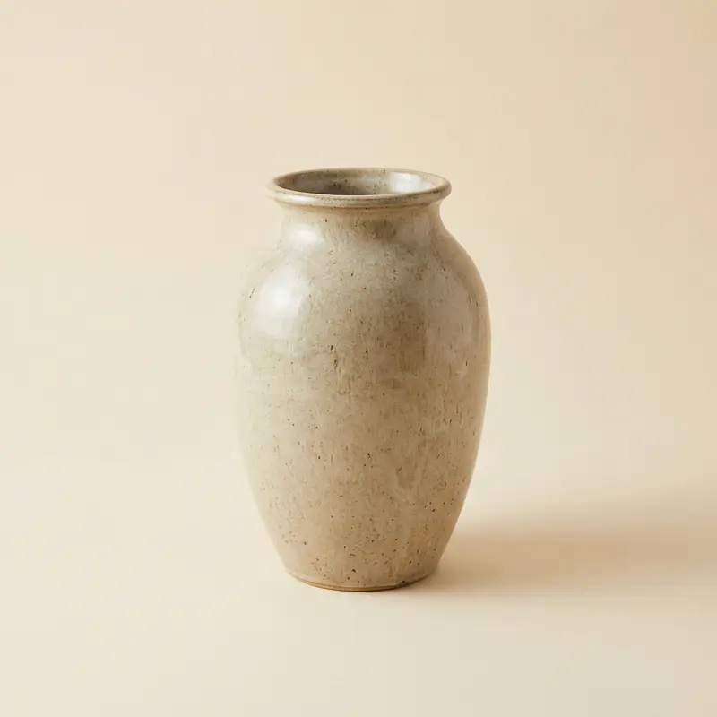 Oriel stoneware vase in Oat glaze
