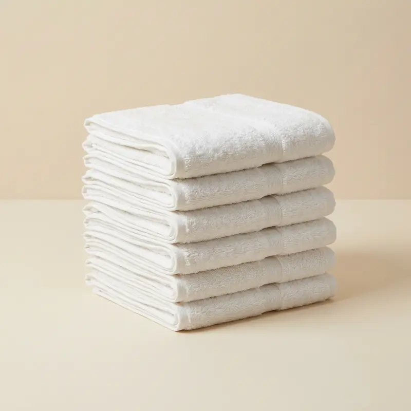 Sable cotton washcloths, set of 6 in White