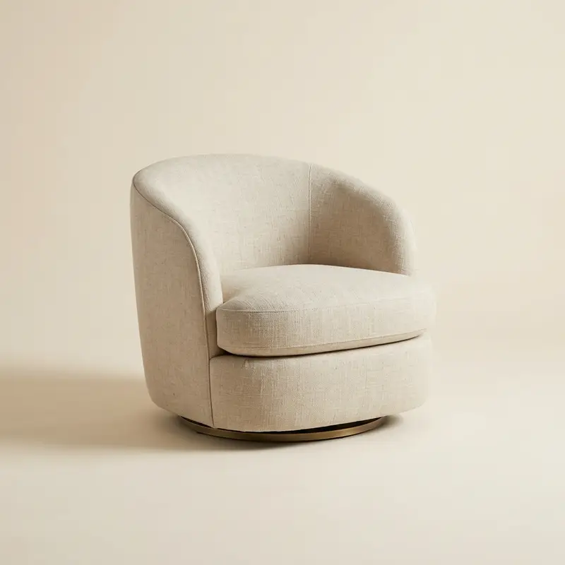 Tove swivel chair in Oat linen