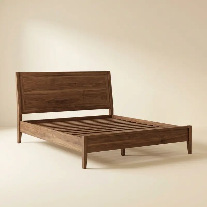 Wexley walnut bed frame in Walnut